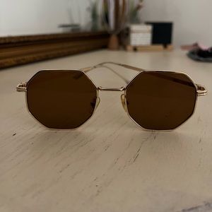 Octagon gold rimmed sunglasses